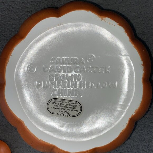 Sakura David Carter Brown Halloween Pumpkin with Black Cat Hollow Cookie Jar - Picture 7 of 8